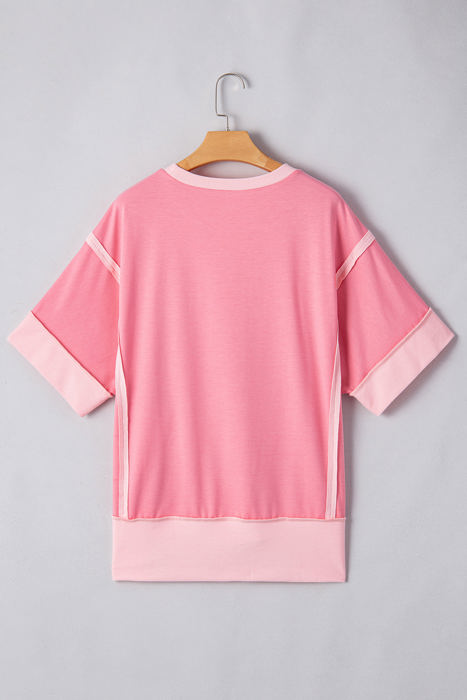 Katie Raw Seam High Low Side Split Top
