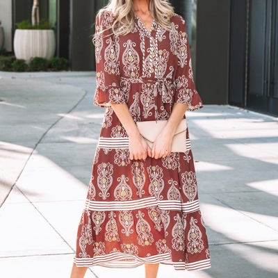 Katie Trim Tiered Maxi Dress