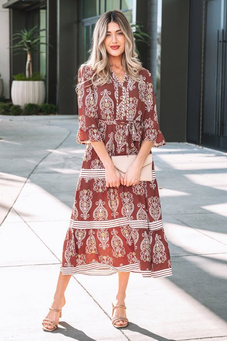 Katie Trim Tiered Maxi Dress