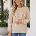  Katlyn Embroidered Knit Loose Sweater