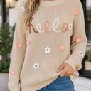  Katlyn Embroidered Knit Loose Sweater