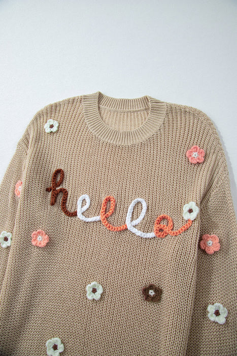 Katlyn Embroidered Knit Loose Sweater