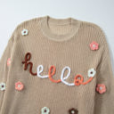  Katlyn Embroidered Knit Loose Sweater