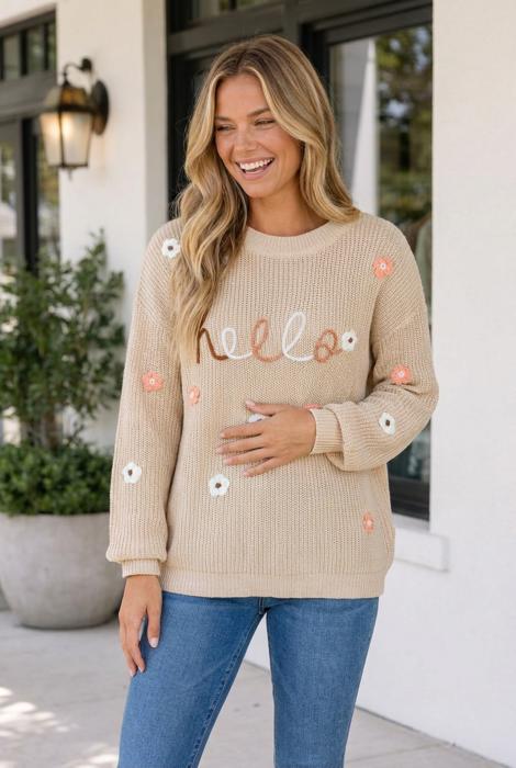 Katlyn Embroidered Knit Loose Sweater