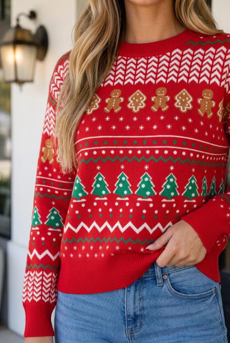 Katy Tree Pattern Pullover Sweater