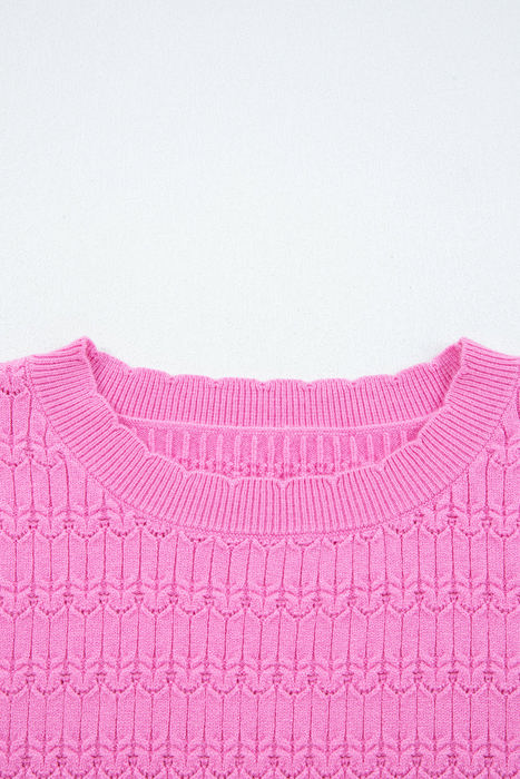 Kay Knit Ribbed Cuffs Crew Neck Sweater