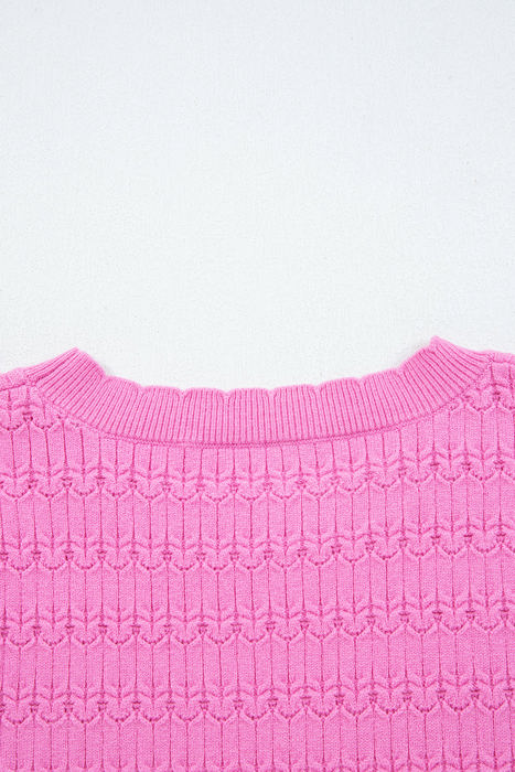 Kay Knit Ribbed Cuffs Crew Neck Sweater