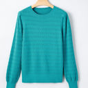  Kay Knit Ribbed Cuffs Crew Neck Sweater