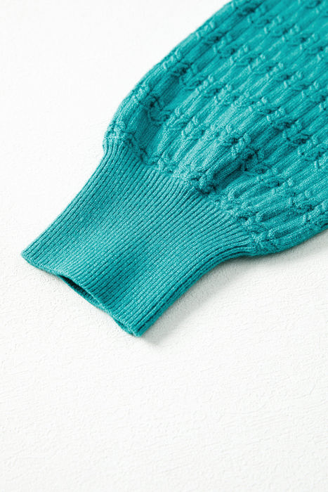 Kay Knit Ribbed Cuffs Crew Neck Sweater
