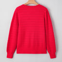  Kay Knit Ribbed Cuffs Crew Neck Sweater