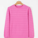 Sea Green Medium Kay Knit Ribbed Cuffs Crew Neck Sweater