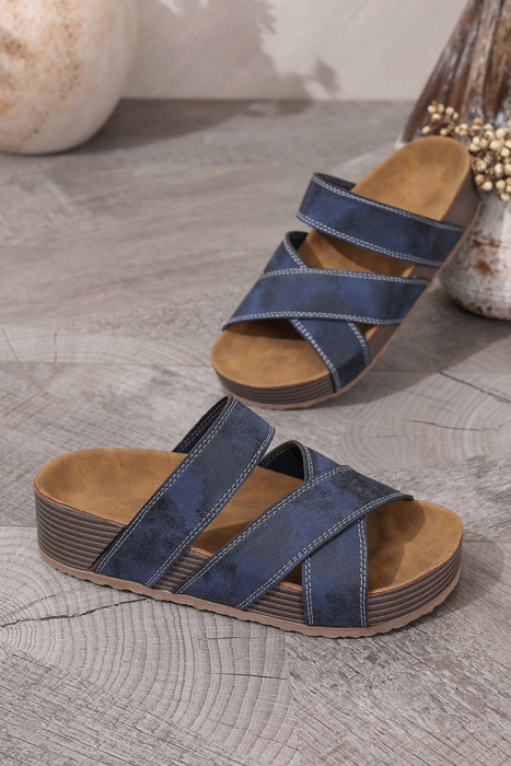 Kayla Band Retro Platform Slippers
