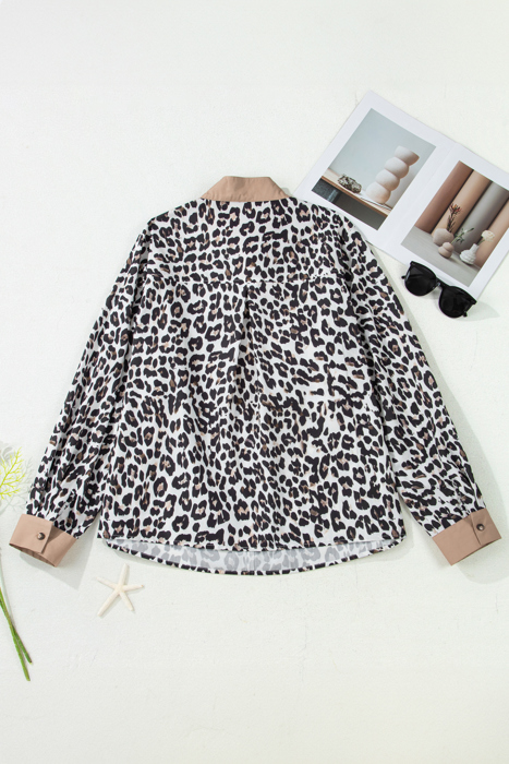 Kayleigh Print Contrast Trim Long Sleeve PLUS Top