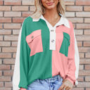  Kehlani Ribbed Collared Oversized Sweatshirt