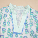  Keilani Patchwork Flutter Sleeve Blouse