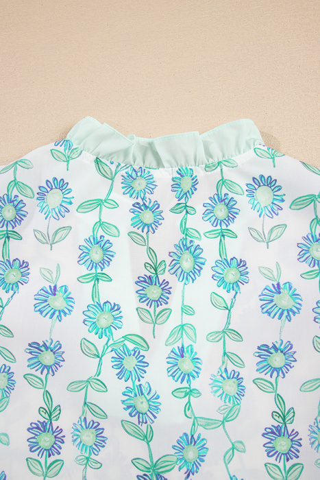 Keilani Patchwork Flutter Sleeve Blouse