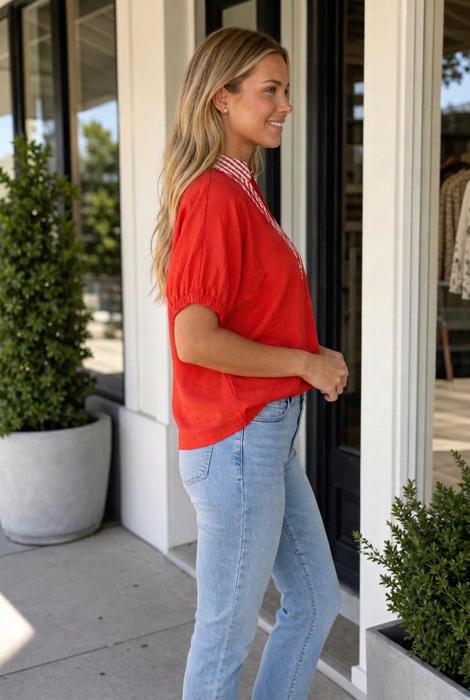 Kelly Short Sleeve Tunic Blouse