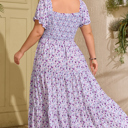  Kelsey Square Smocked Maxi PLUS Dress