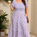  Kelsey Square Smocked Maxi PLUS Dress