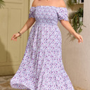  Kelsey Square Smocked Maxi PLUS Dress