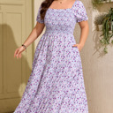  Kelsey Square Smocked Maxi PLUS Dress