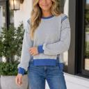 Dark Blue Small Kenna Stitching Casual Top