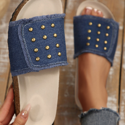 Kennedi Retro Studded Detail Slippers