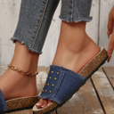  Kennedi Retro Studded Detail Slippers
