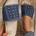 Sail Blue Size 8 Kennedi Retro Studded Detail Slippers