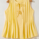  Kenzie Notched Pleated Tank Top
