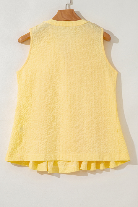 Kenzie Notched Pleated Tank Top