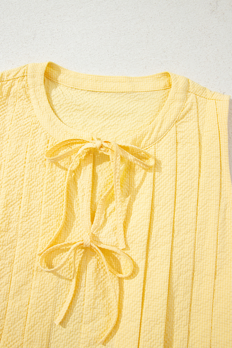 Kenzie Notched Pleated Tank Top