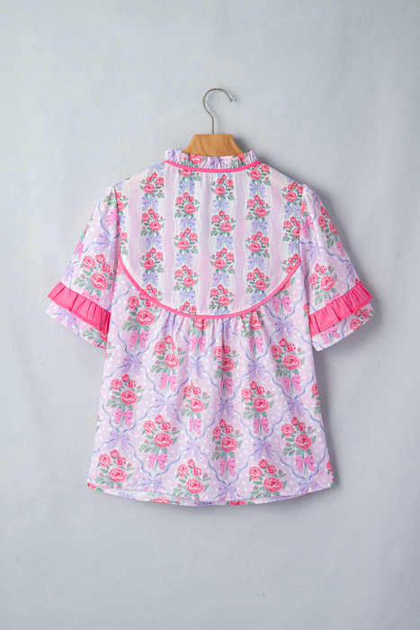 Keyla Ruffled Short Sleeve Blouse
