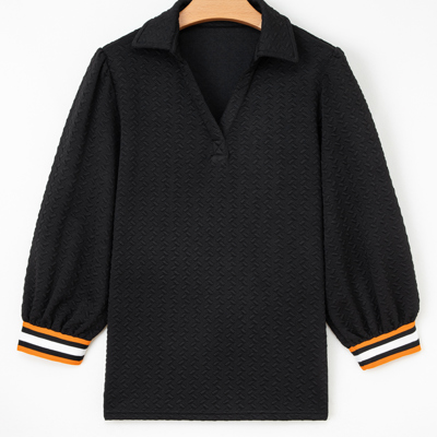 Keziah Patchwork Polo Collar Pullover