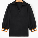  Keziah Patchwork Polo Collar Pullover