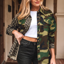 Brown Medium Kiara Patchwork Oversize Shacket
