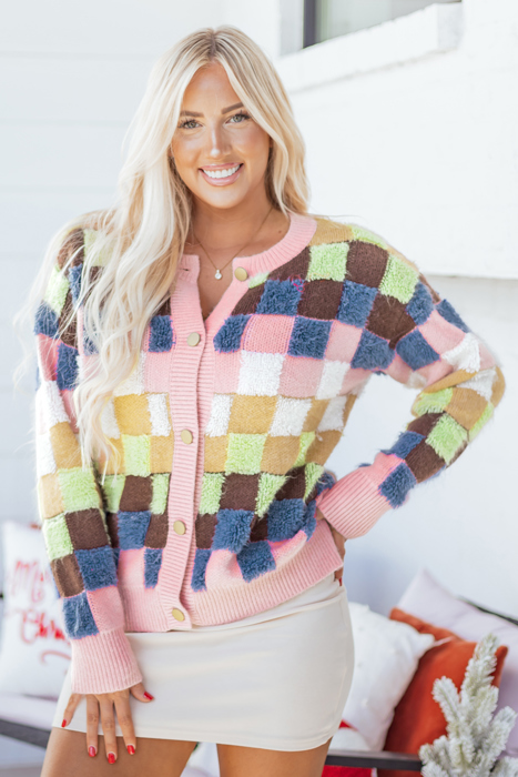 Kiara Pattern Front Cardigan Sweater