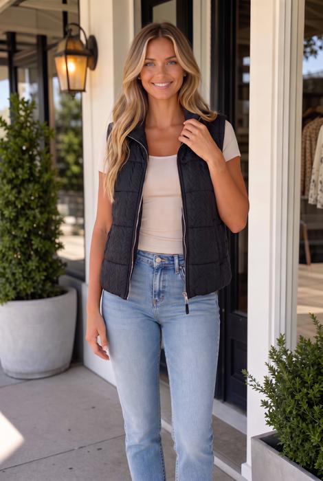 Kierra Stand Zipper Winter Vest
