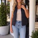 Black Medium Kierra Stand Zipper Winter Vest