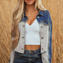  Kikki Detail Distress Denim Jacket