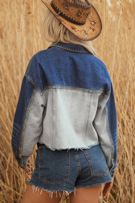 Kikki Detail Distress Denim Jacket