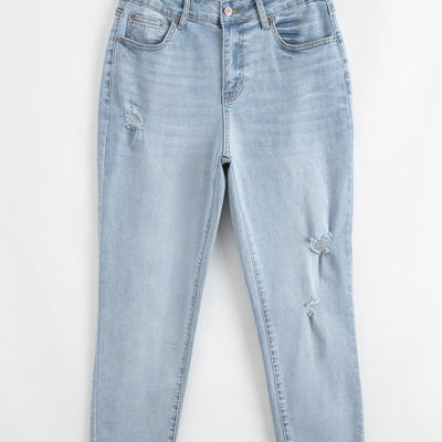 Kimberly Length Distressed Skinny Jeans