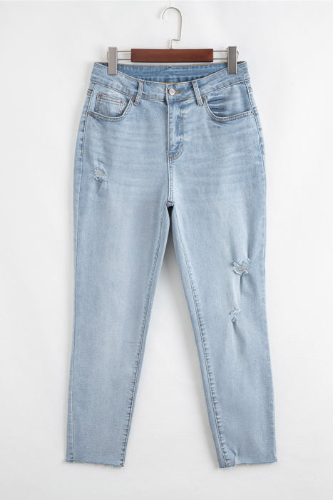 Kimberly Length Distressed Skinny Jeans