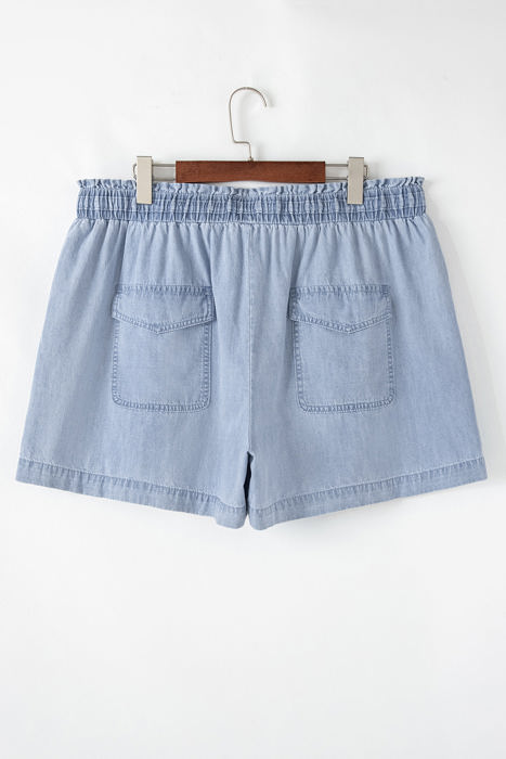 Kimberly Plus Size Drawstring High Waist Denim Shorts