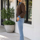  Kimoria Contrast Collar Down Sweater