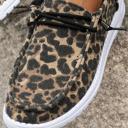  Kira  Lace-up Decor Leopard Canvas Shoes