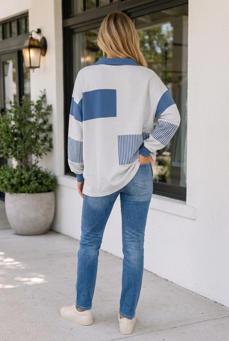 Klarissa Patchwork Collar Sweatshirt