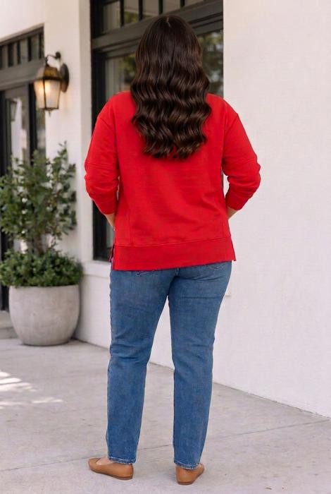 Krista Embroidery Star Colorblock PLUS Sweatshirt