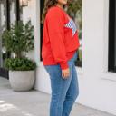  Krista Embroidery Star Colorblock PLUS Sweatshirt