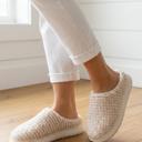 Pale Khaki Size 8.5 Kyla Knitted Warm Homewear Slippers